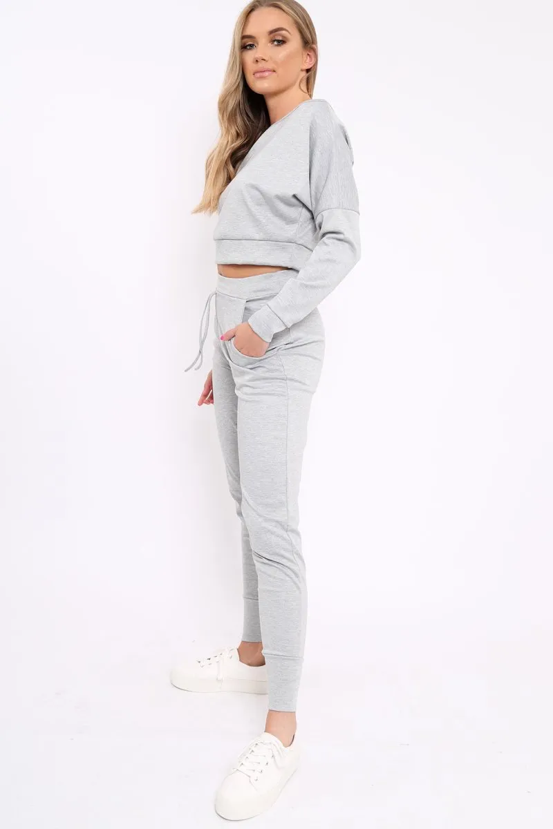 Grey Bardot Sweatshirt and Joggers Loungewear Set - Marnie