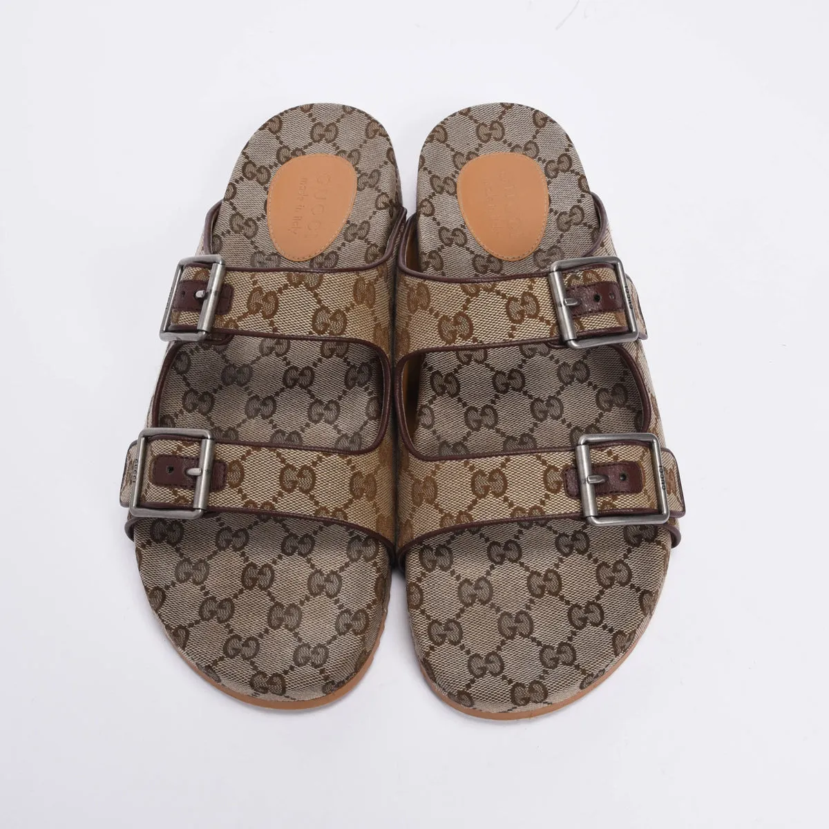 Gucci Brown GG Canvas Strap Sandals UK 13