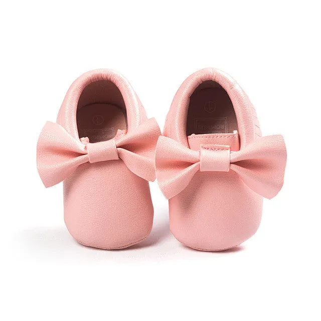 Handmade Soft Bottom Fashion Tassels Baby Moccasin Newborn Babies Shoes 19-colors PU leather Prewalkers Boots