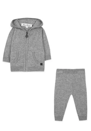 Heather Gray Knit Baby Jogging Suit