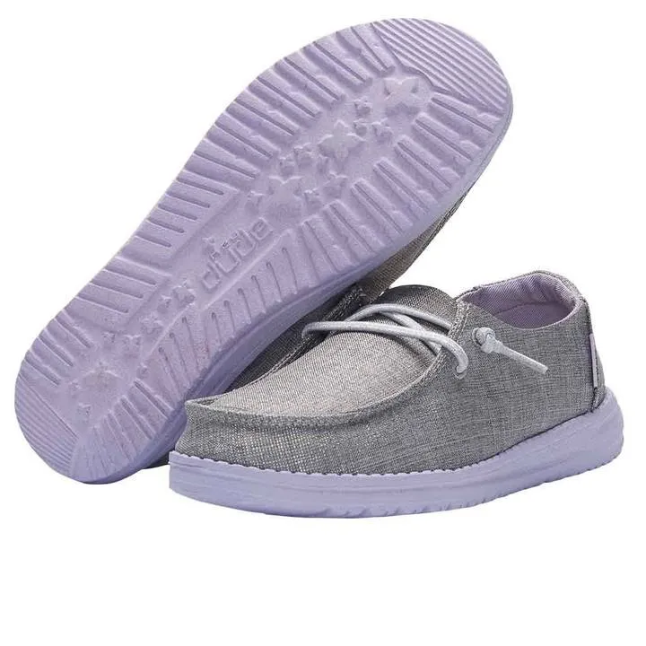 Hey Dude Wendy Youth Sparkling Grey Lilac