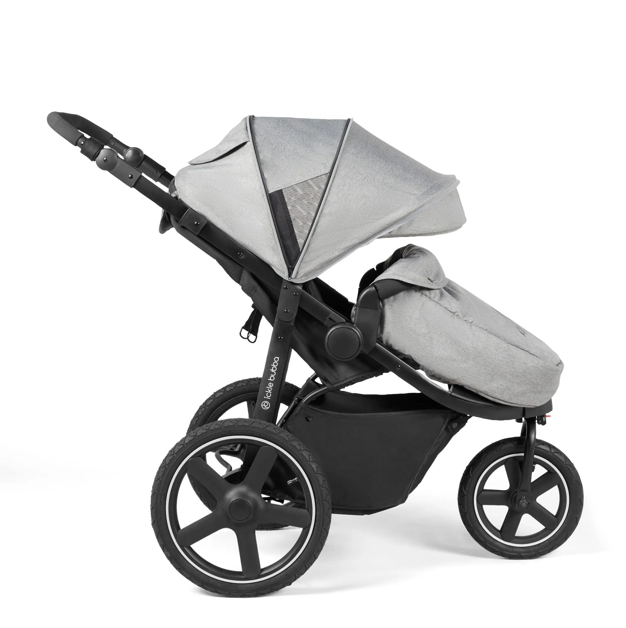 Ickle bubba Venus Max Jogger Stroller - Space Grey on Black