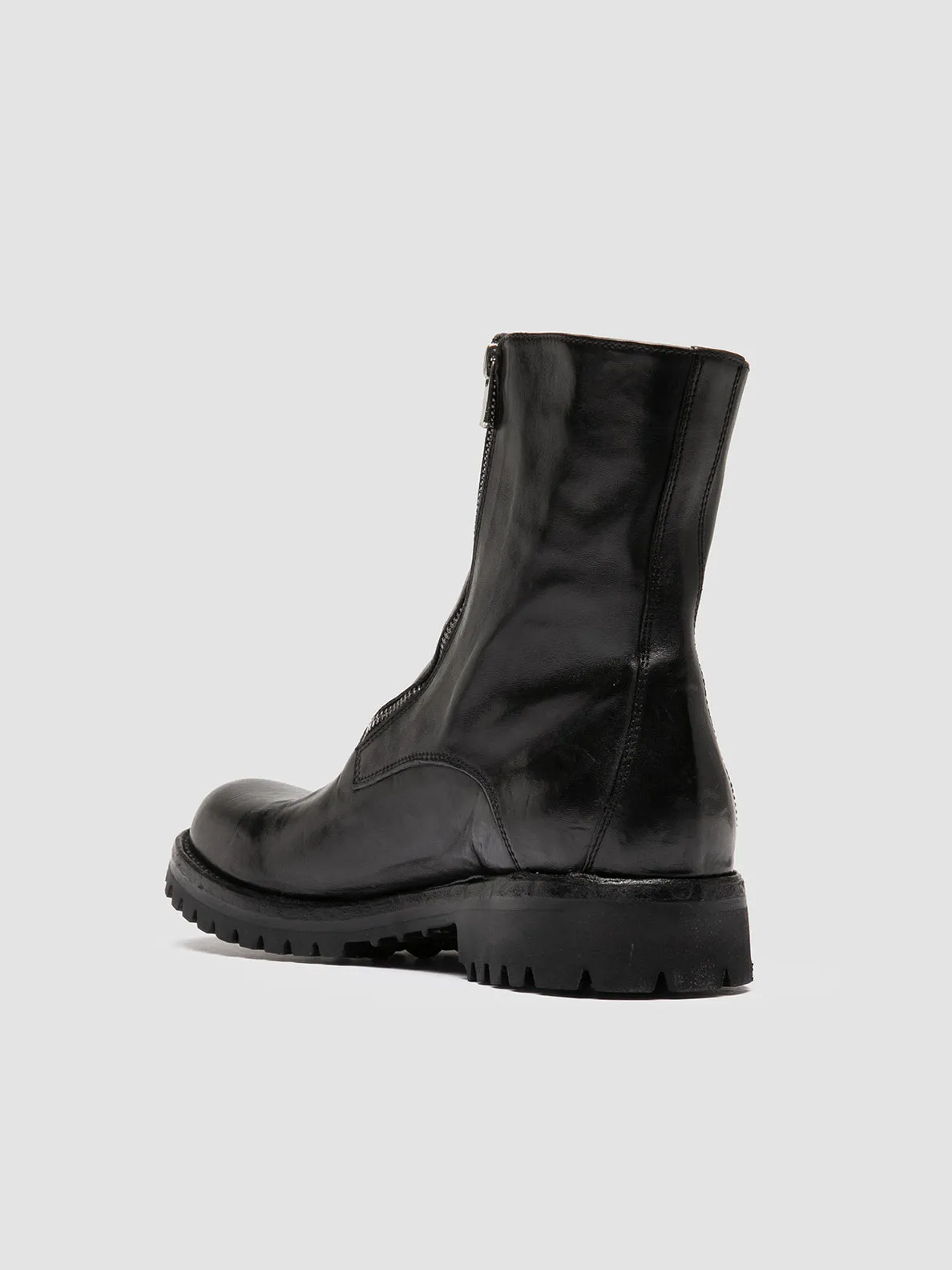 IKONIC 012 - Black Leather Zipped Boots