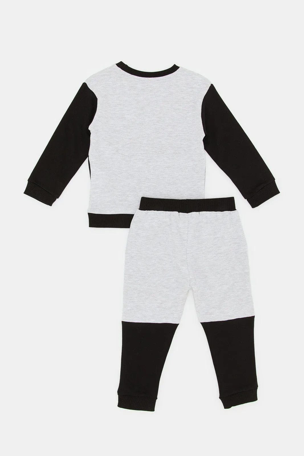 Infant Boys Grey And Black Monster Jog Suit (2 Piece)