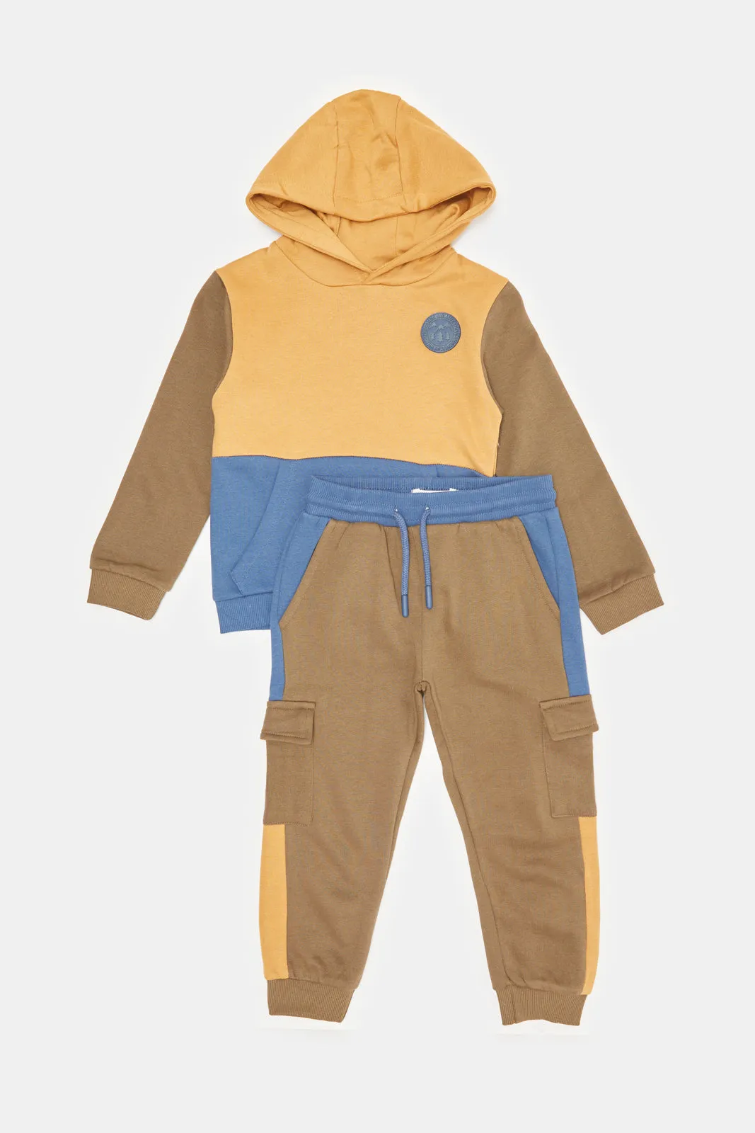 Infant Boys Multicolour Hooded Jogging Suit (2 Piece)