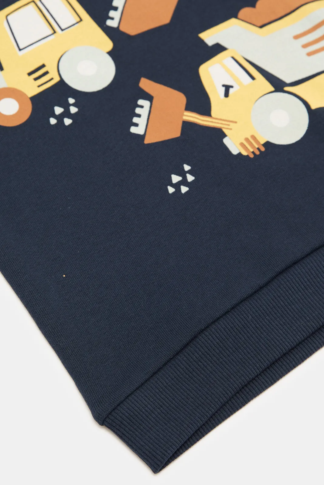 Infant Boys Navy Printed Sweatshirt