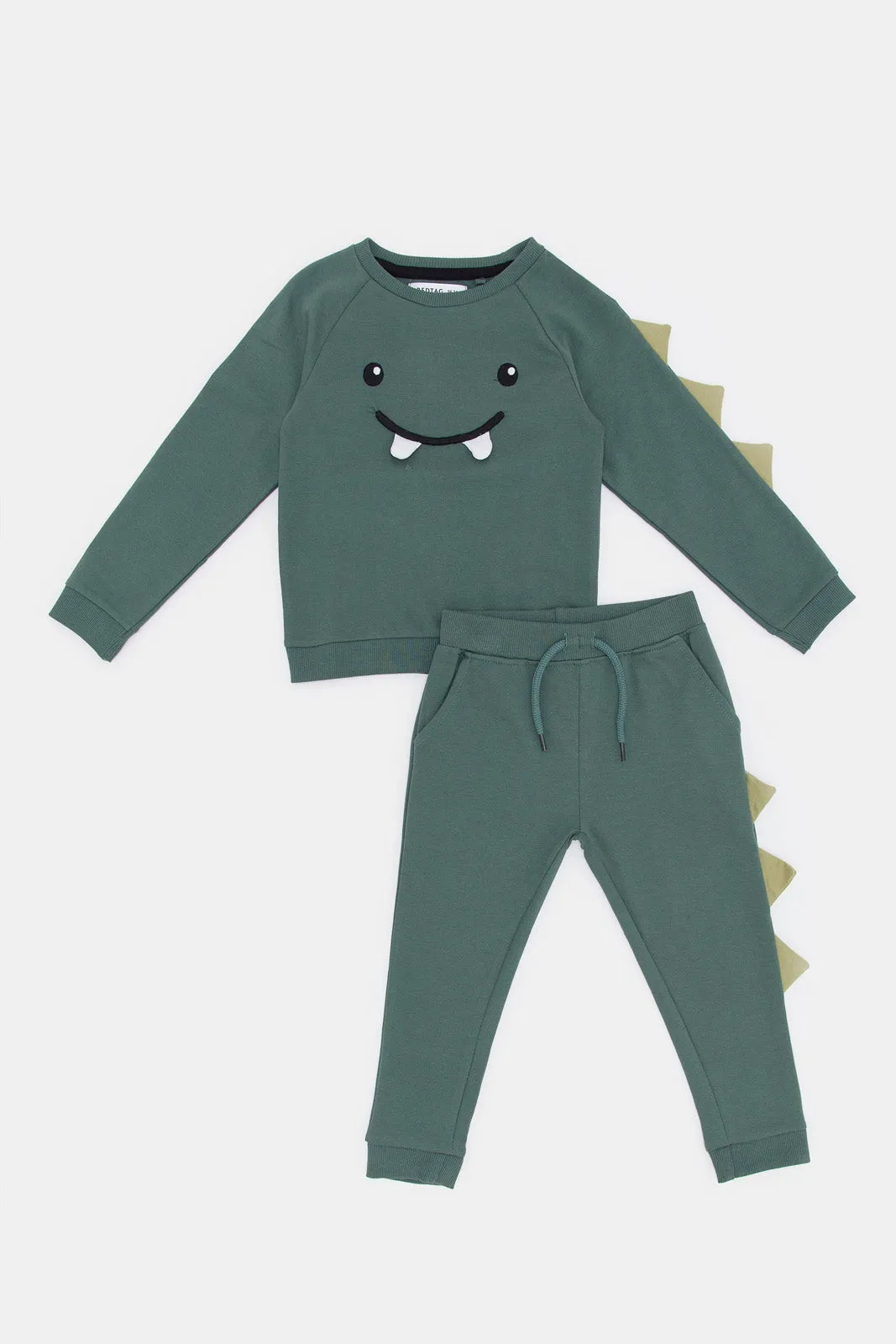 Infant Boys Olive Monster Jogging Suit (2 Piece)