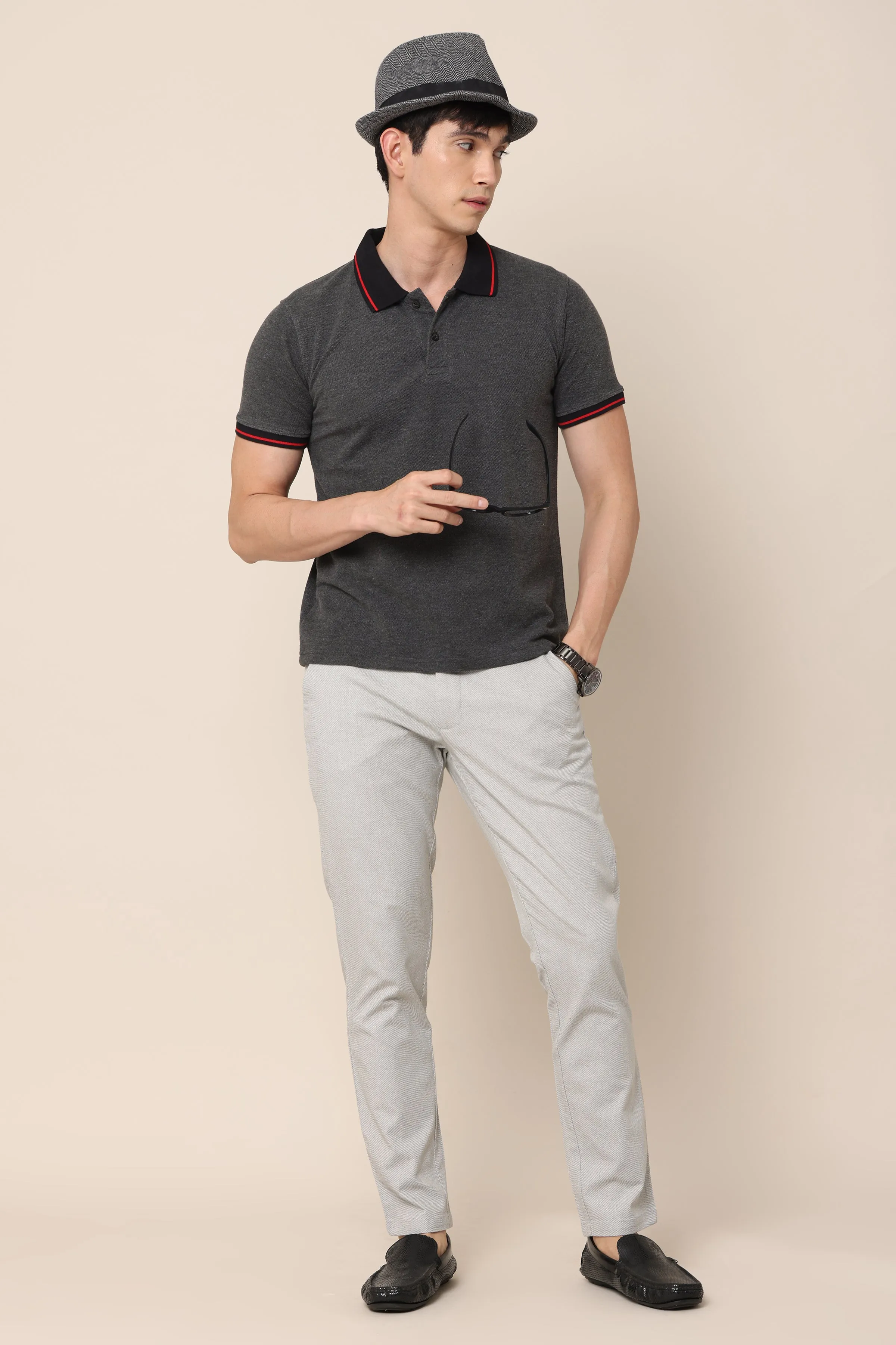 Ivyn Classic Grey Cotton Trousers