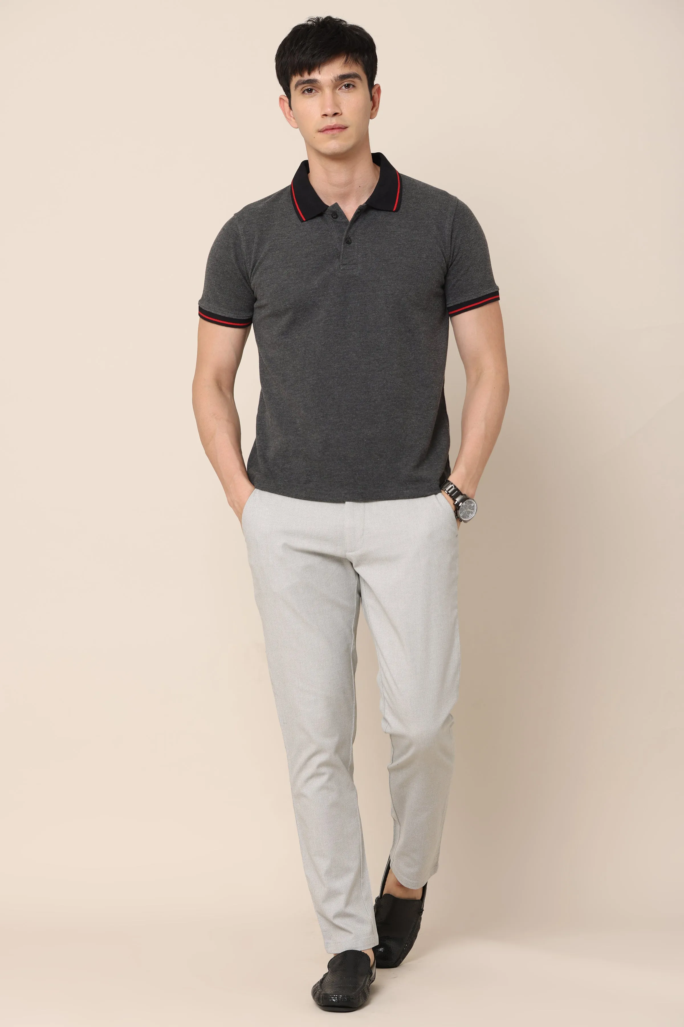 Ivyn Classic Grey Cotton Trousers