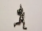 Jogging Girl Genuine American Pewter Charm