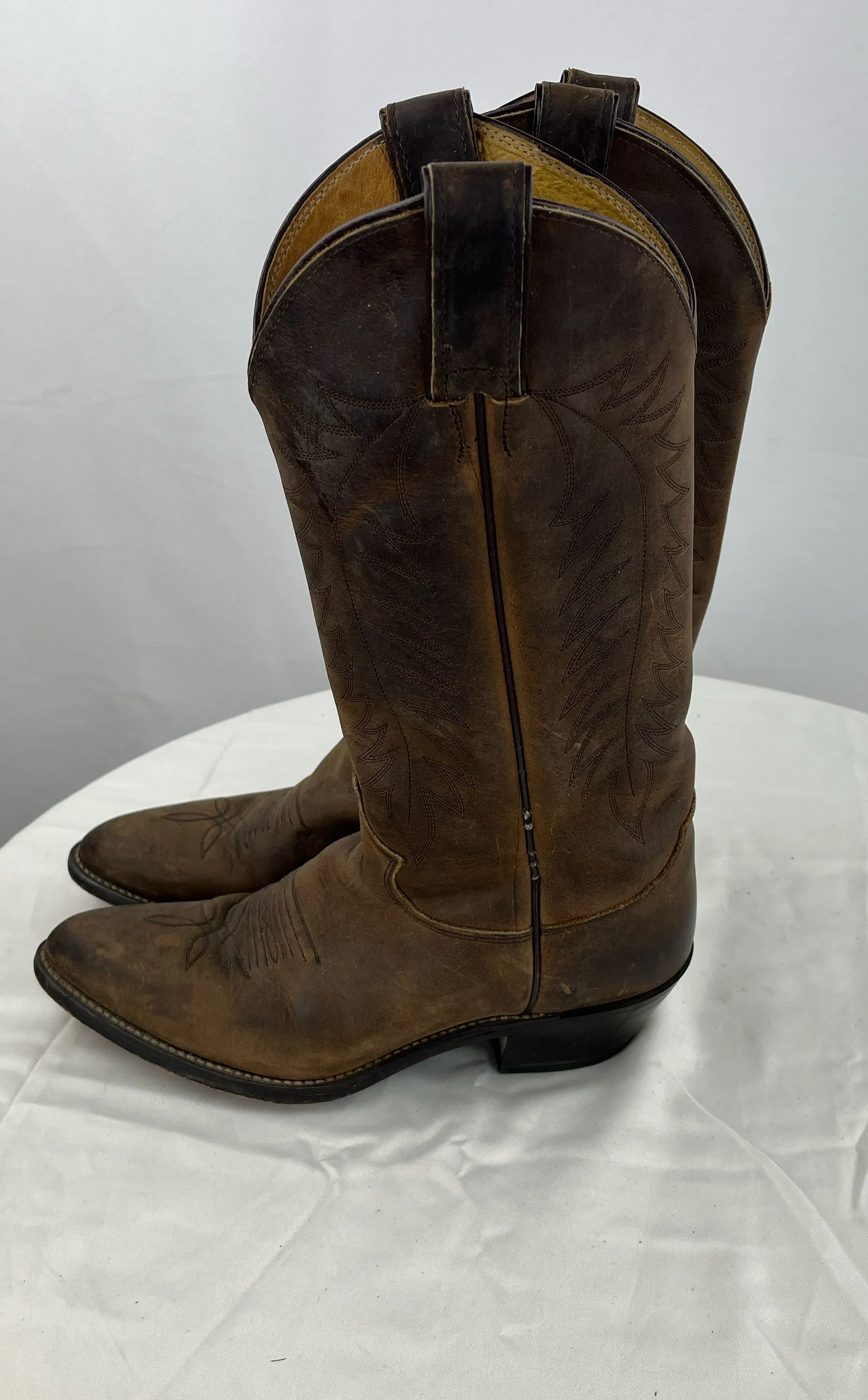 Justin Women's Brown Leather Western Bay Apache Cowgirl Boots Size 7