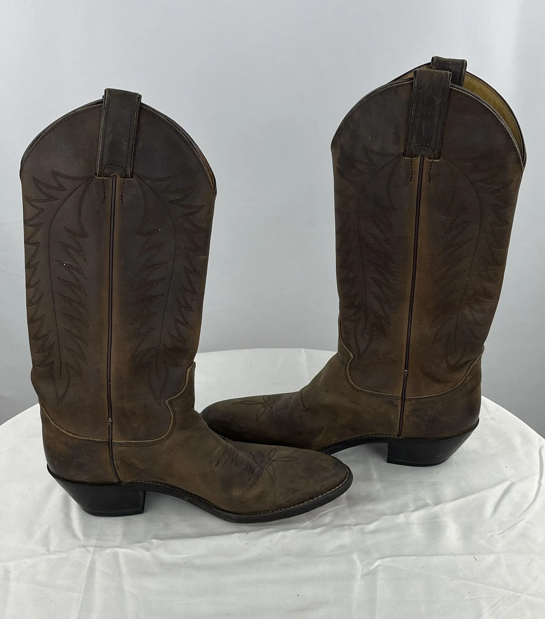 Justin Women's Brown Leather Western Bay Apache Cowgirl Boots Size 7