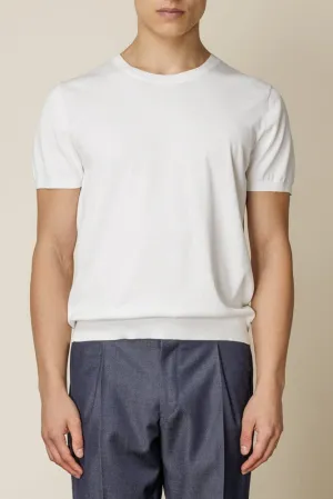 Knitted T-Shirt - Off White Cotton