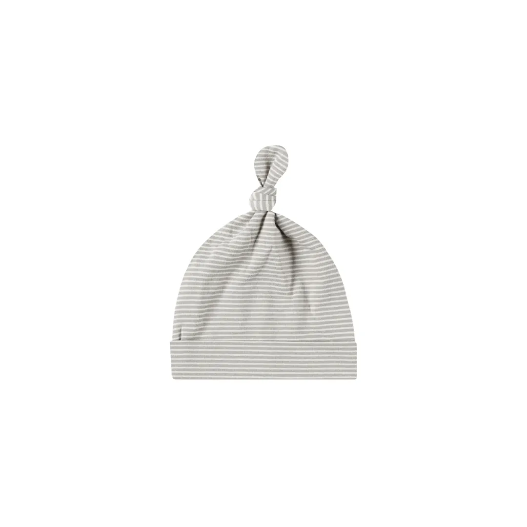 Knotted Baby Hat - Micro Blue Stripe