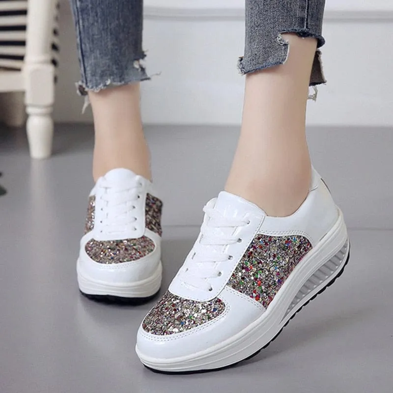 Ladies Bling Casual Sneakers