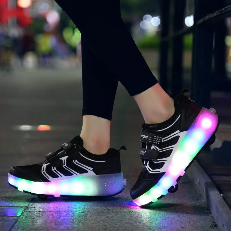 Led Roller Shoes Blue, Pink| Kids Led Light Shoes  | Kids Led Light Roller Heel Wheel Shoes  | Led Light Shoes For Girls & Boys