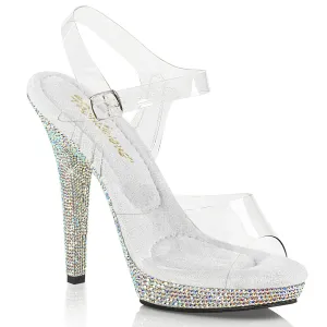 LIP-108DM Clear/Silver Multi RS, 5" Heels