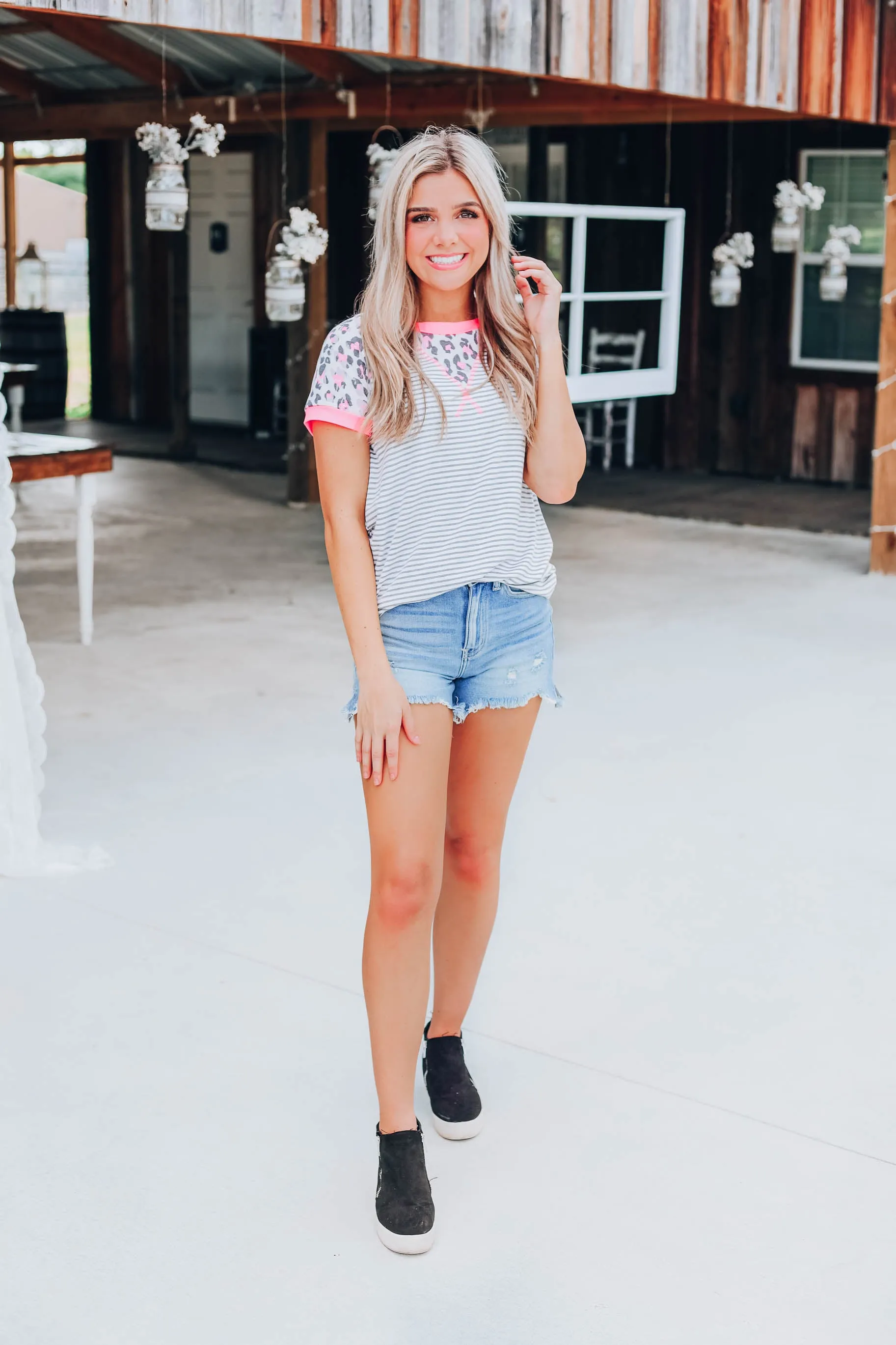 Lively Leopard Neon Top - Pink