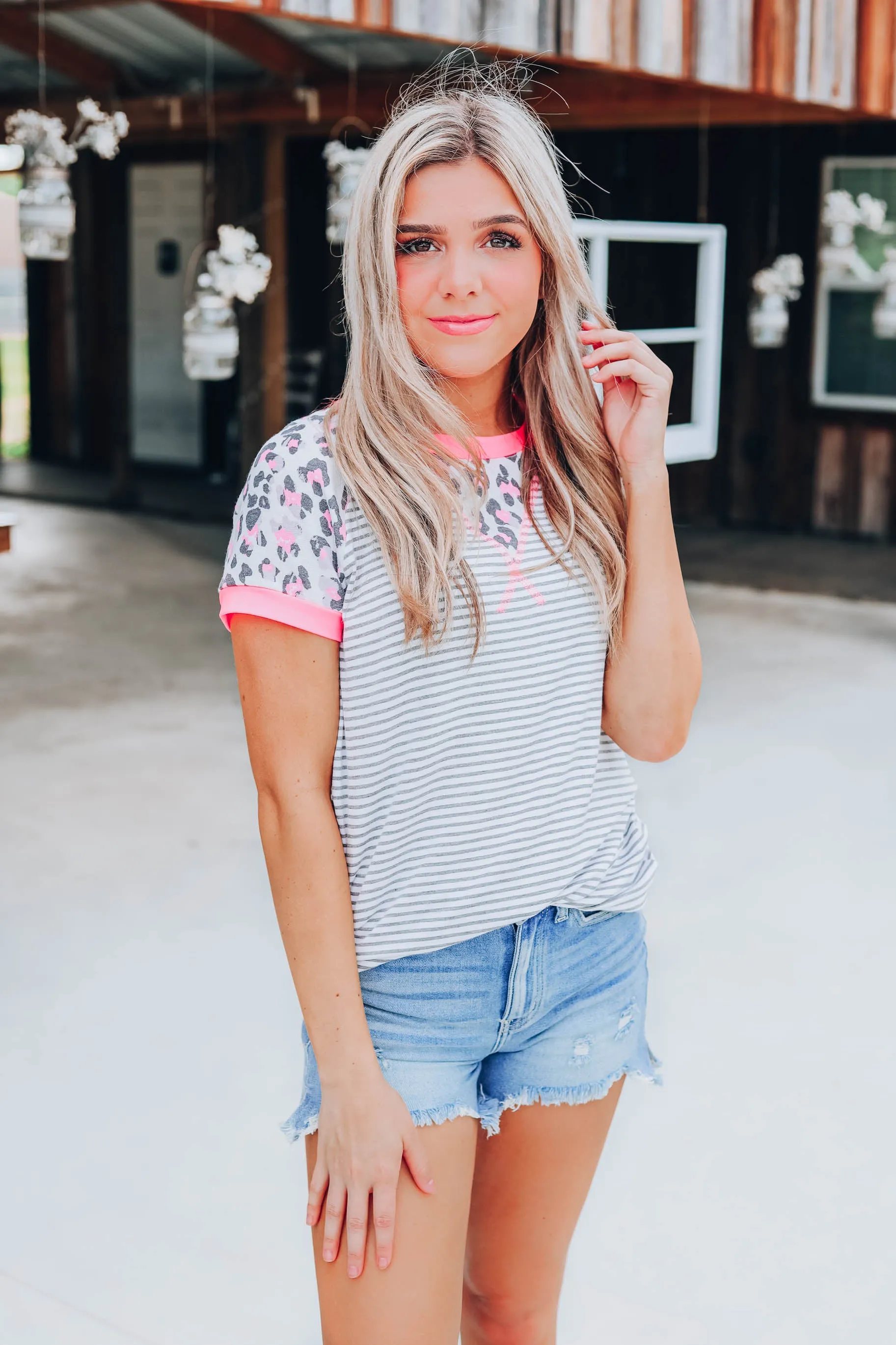 Lively Leopard Neon Top - Pink