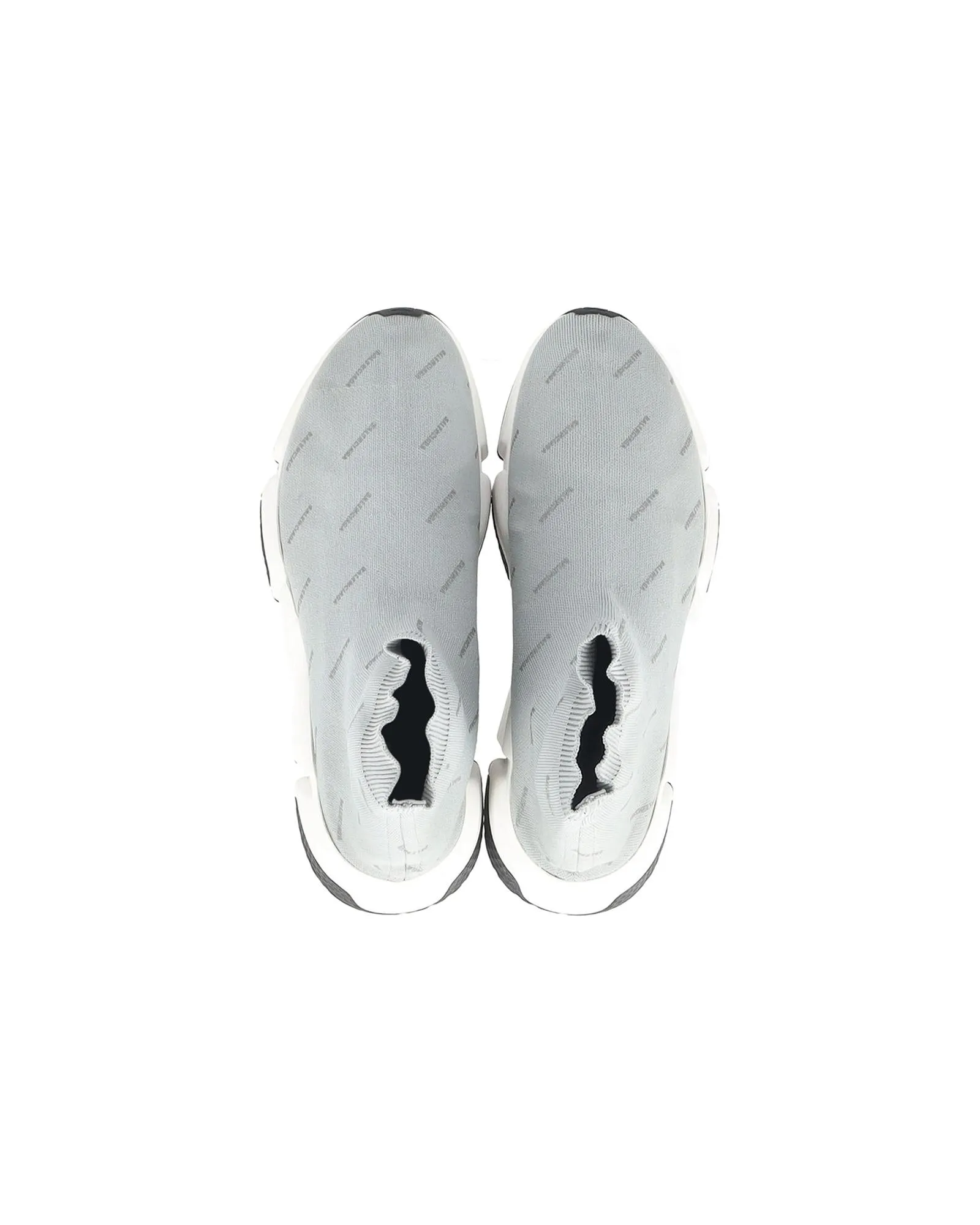 Logo Print Grey Polyester Speed Sneakers