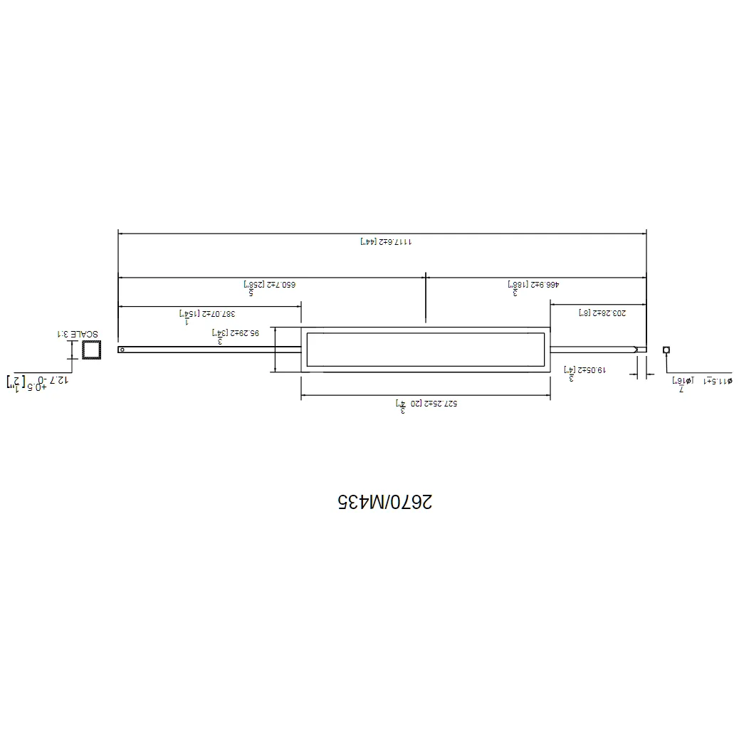 M435 | 2670 | Square Panel Iron Baluster 1/2"