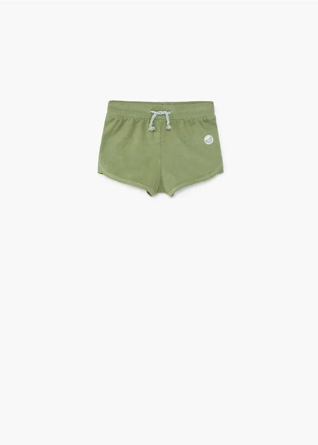 Mango Baby Girls Green Cotton Jogging Short