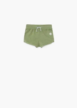 Mango Baby Girls Green Cotton Jogging Short