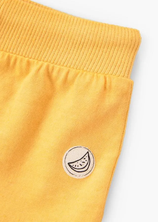 Mango Baby Girls Yellow Cotton Jogging Short