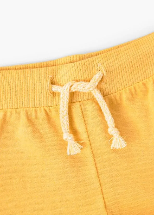 Mango Baby Girls Yellow Cotton Jogging Short