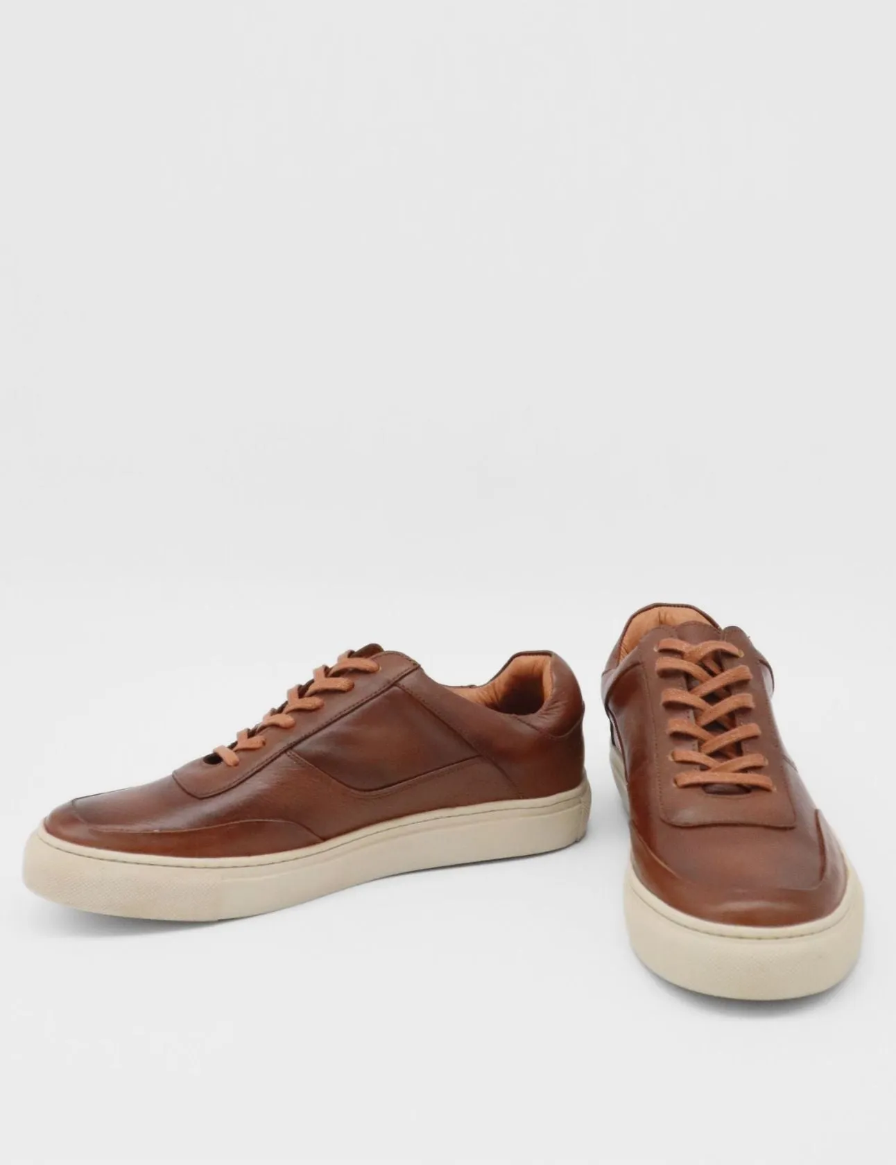 Martini sneakers in tan leather mens shoes