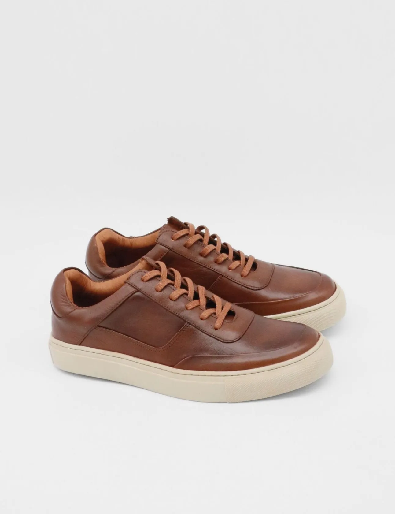 Martini sneakers in tan leather mens shoes