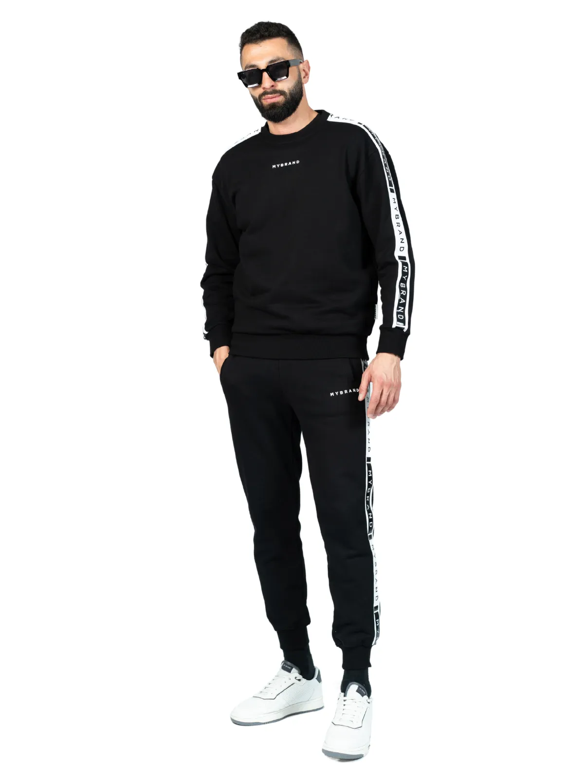 MB CONTRAST TAPING JOGGING BLACK | BLACK