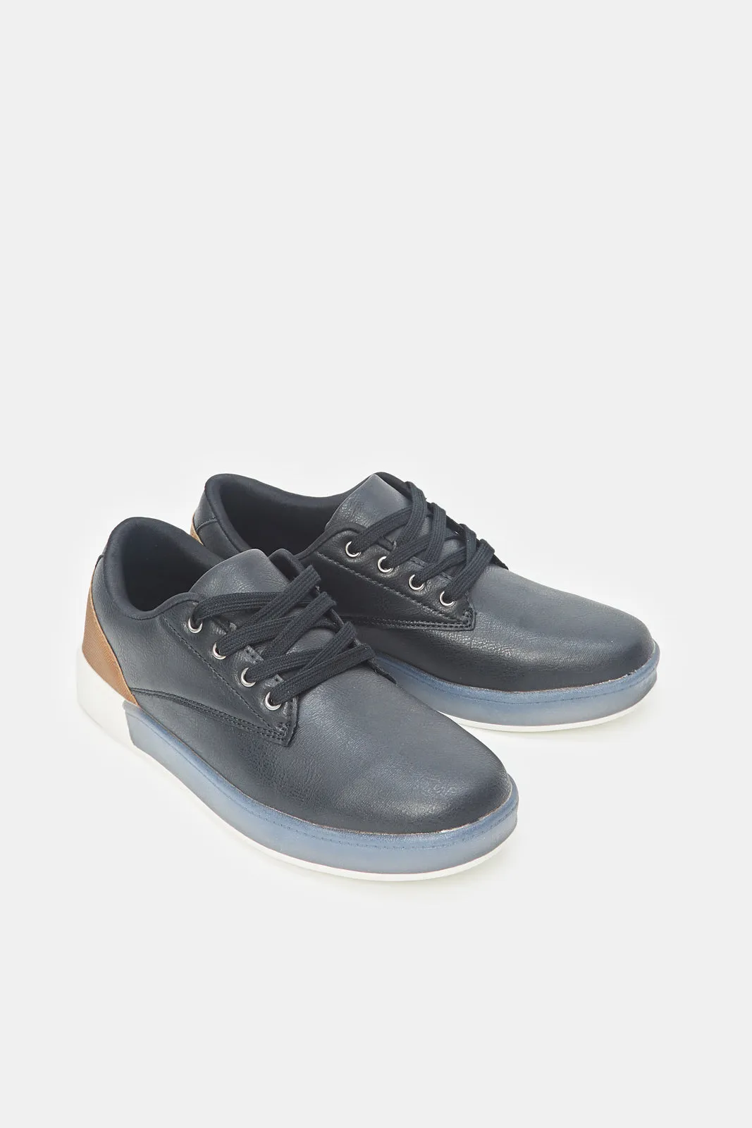 Men Black Plain Sneakers