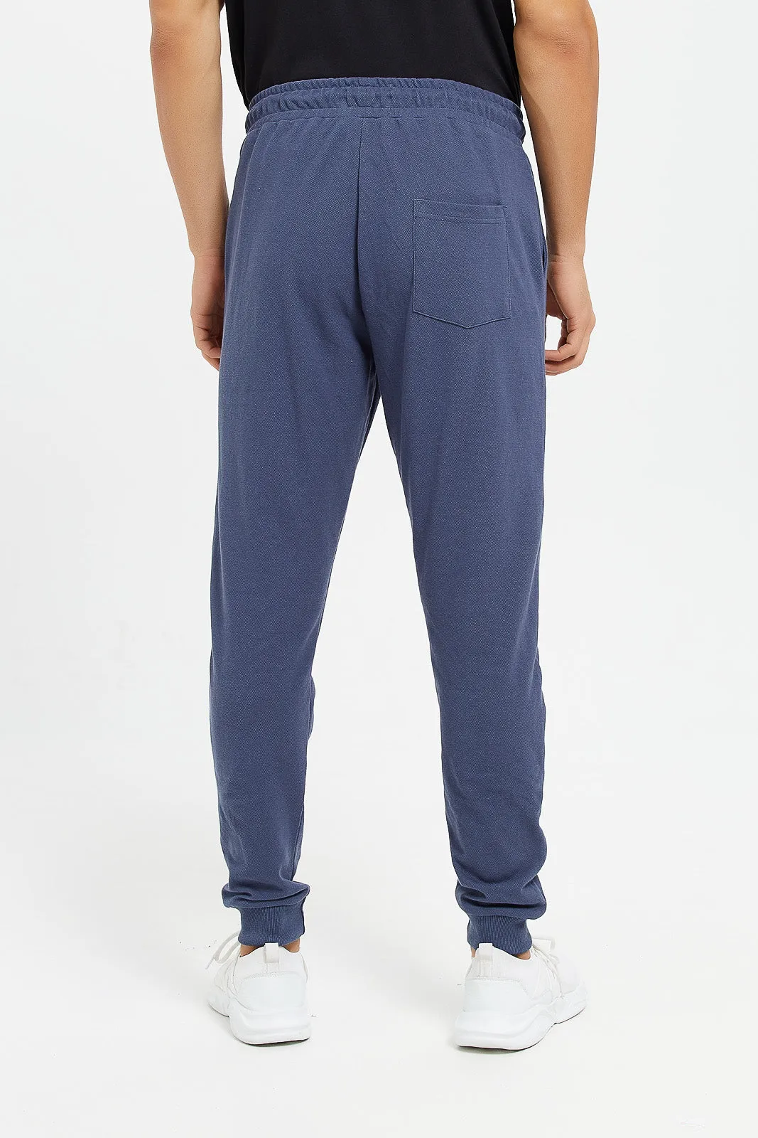 Men Blue Pique Jogger