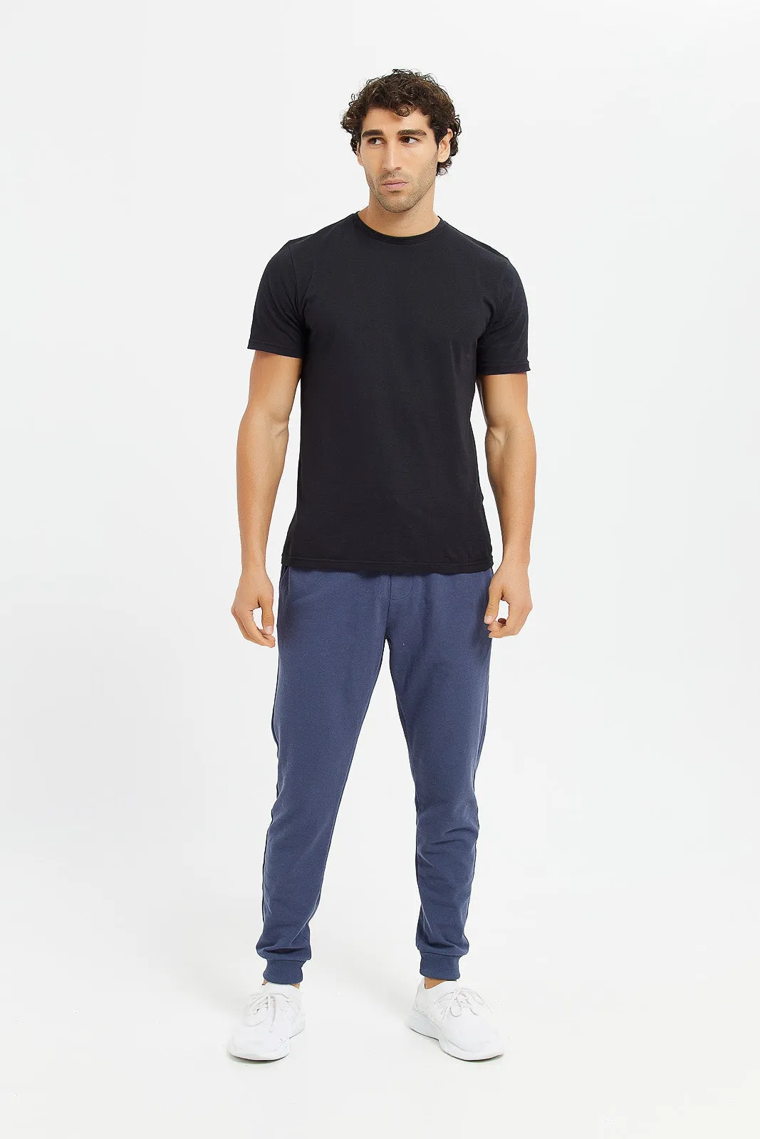 Men Blue Pique Jogger