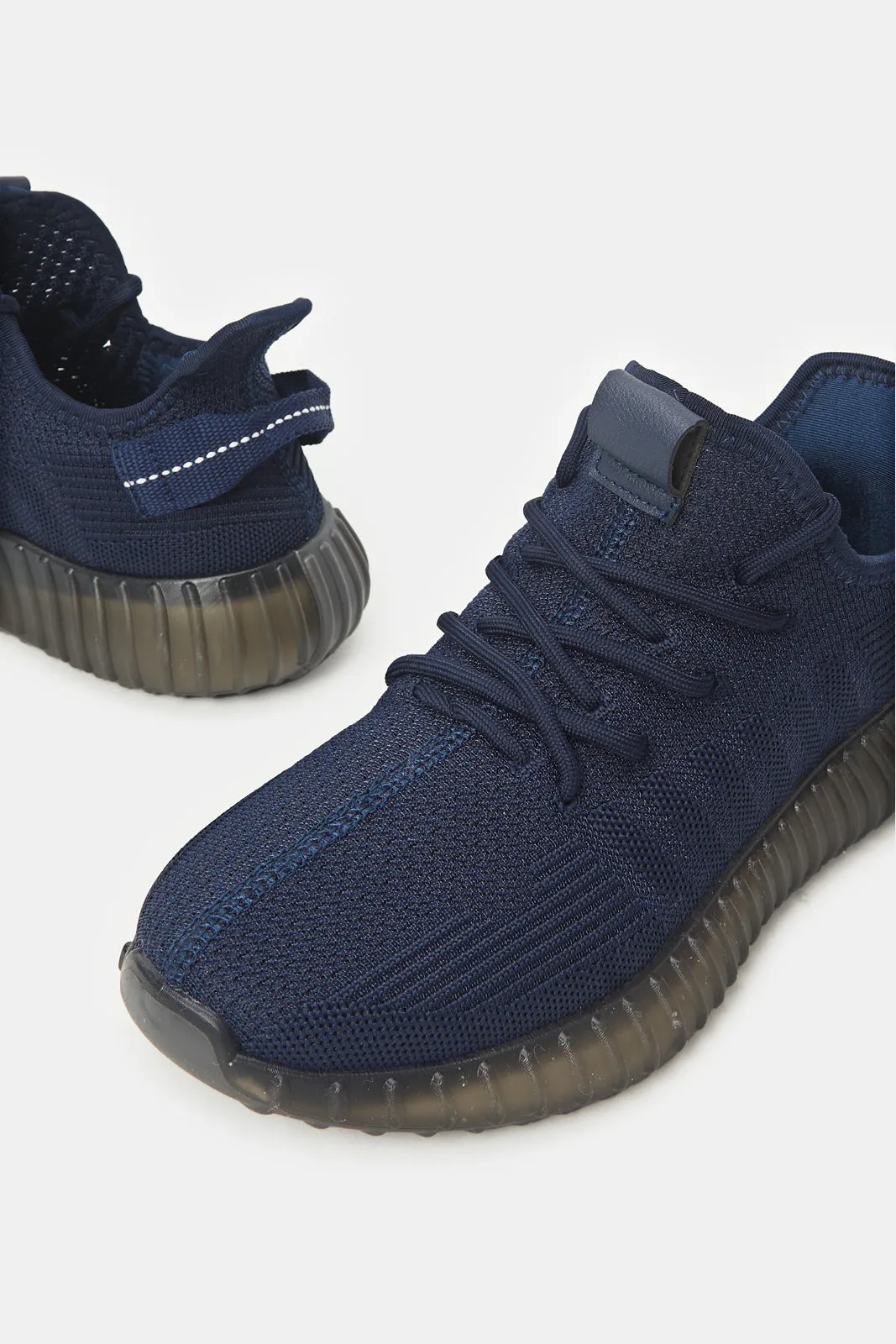 Men Blue Translucent Outsole Trainer