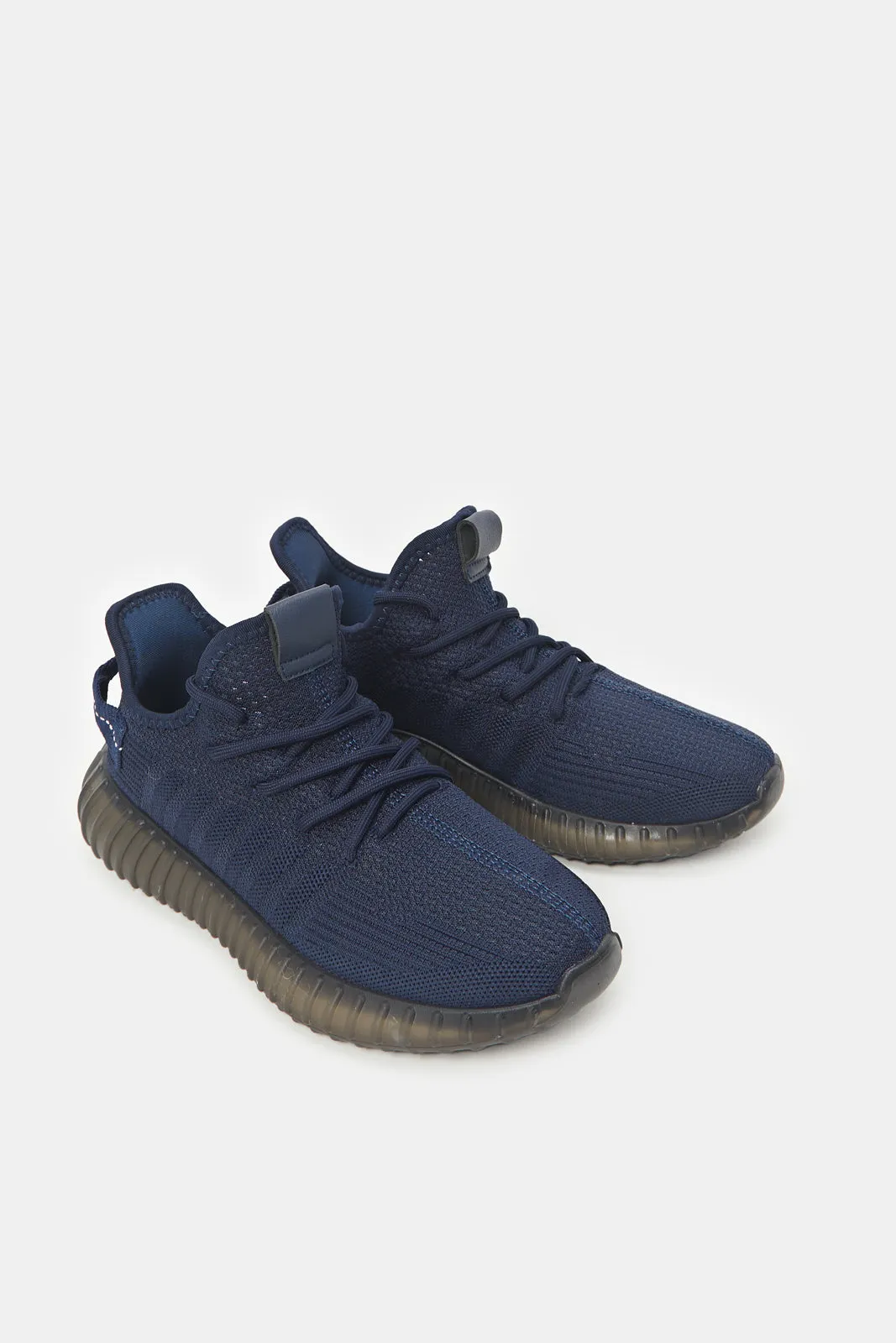 Men Blue Translucent Outsole Trainer