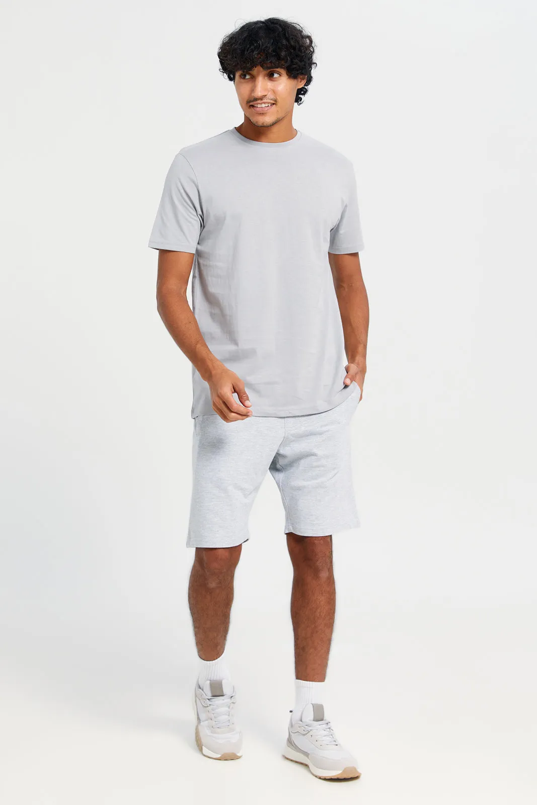 Men Grey Basic T-Shirt