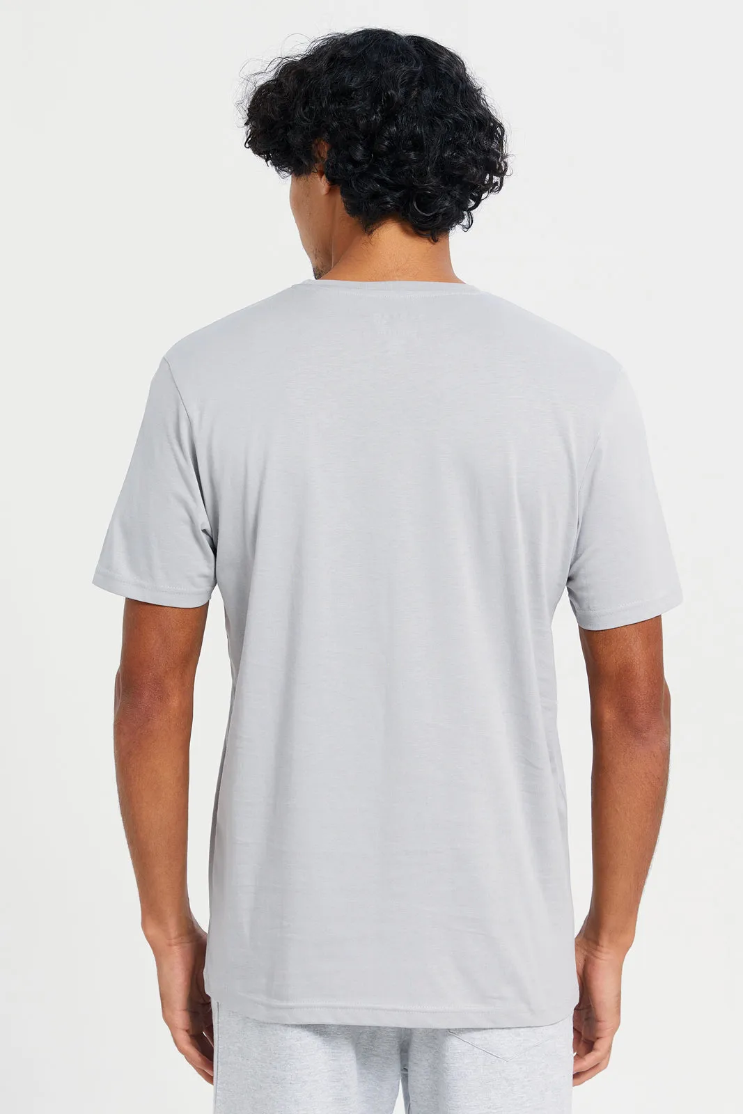 Men Grey Basic T-Shirt