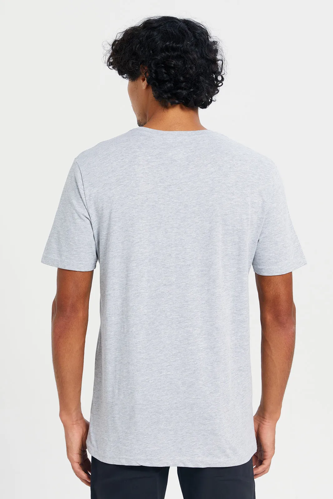 Men Grey Digital Print T-Shirt