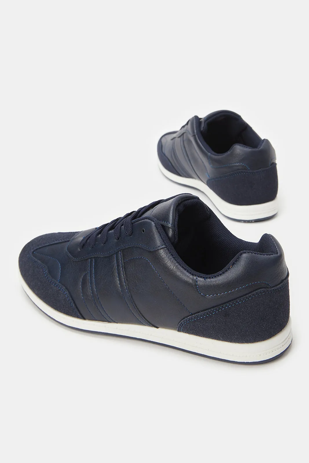 Men Navy Material Block Sneaker