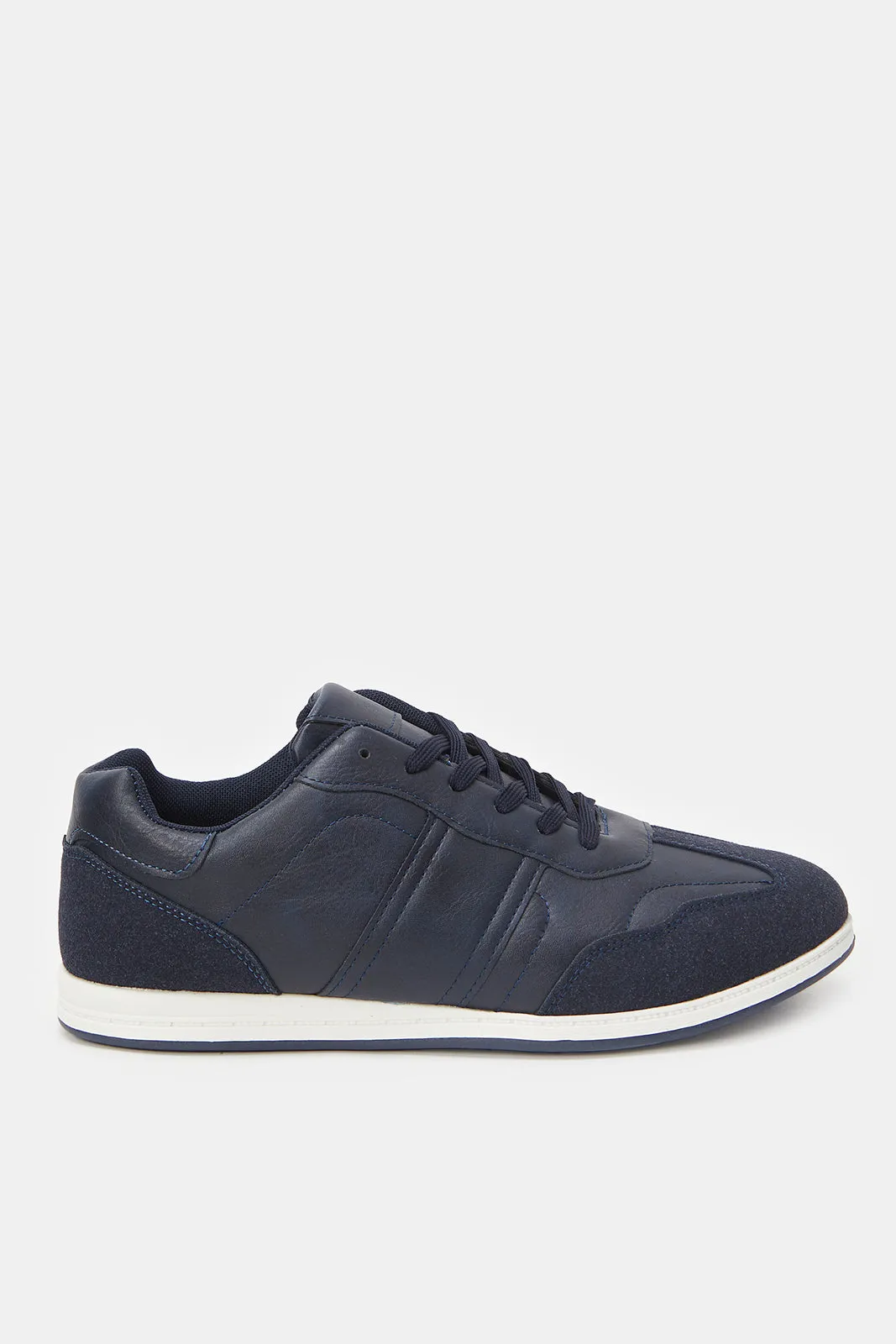 Men Navy Material Block Sneaker