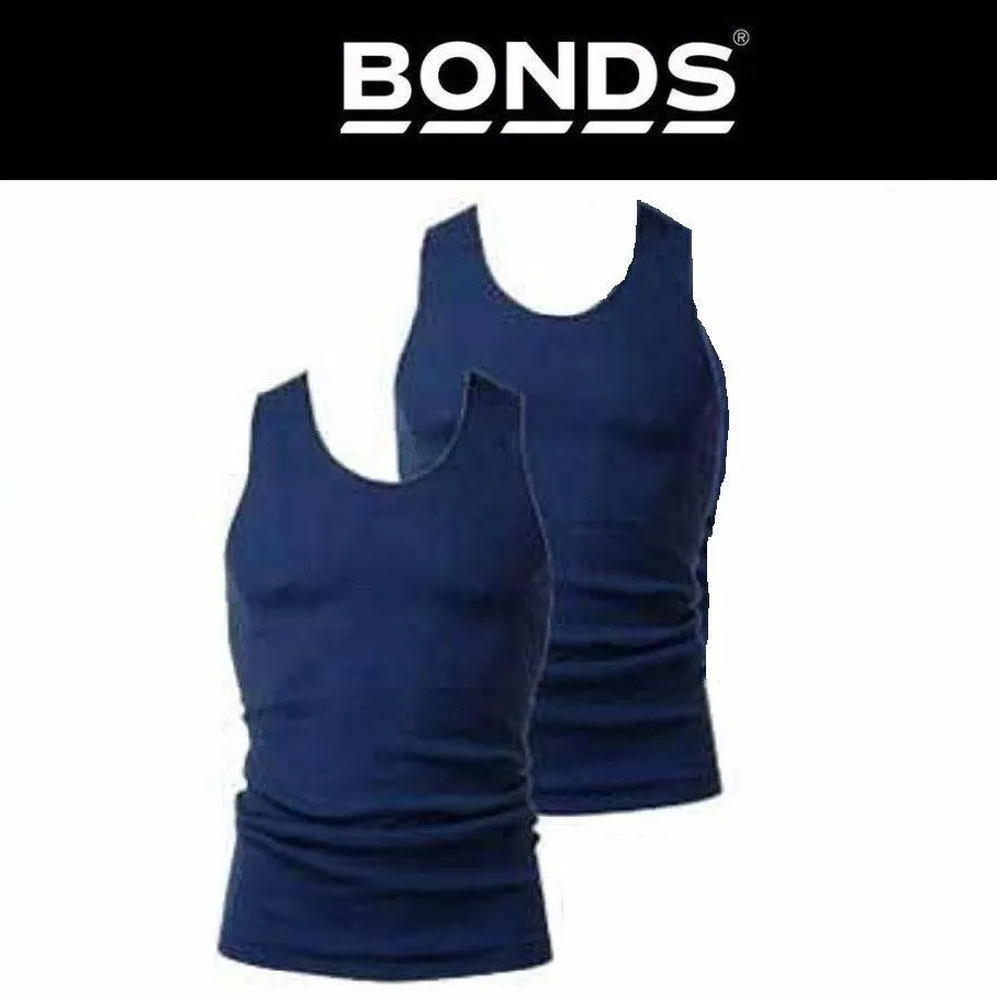 Mens Bonds Bulk 9 Pack Chesty Navy Blue Singlet Singlets Sz S M L Xl 2Xl 3Xl 4Xl