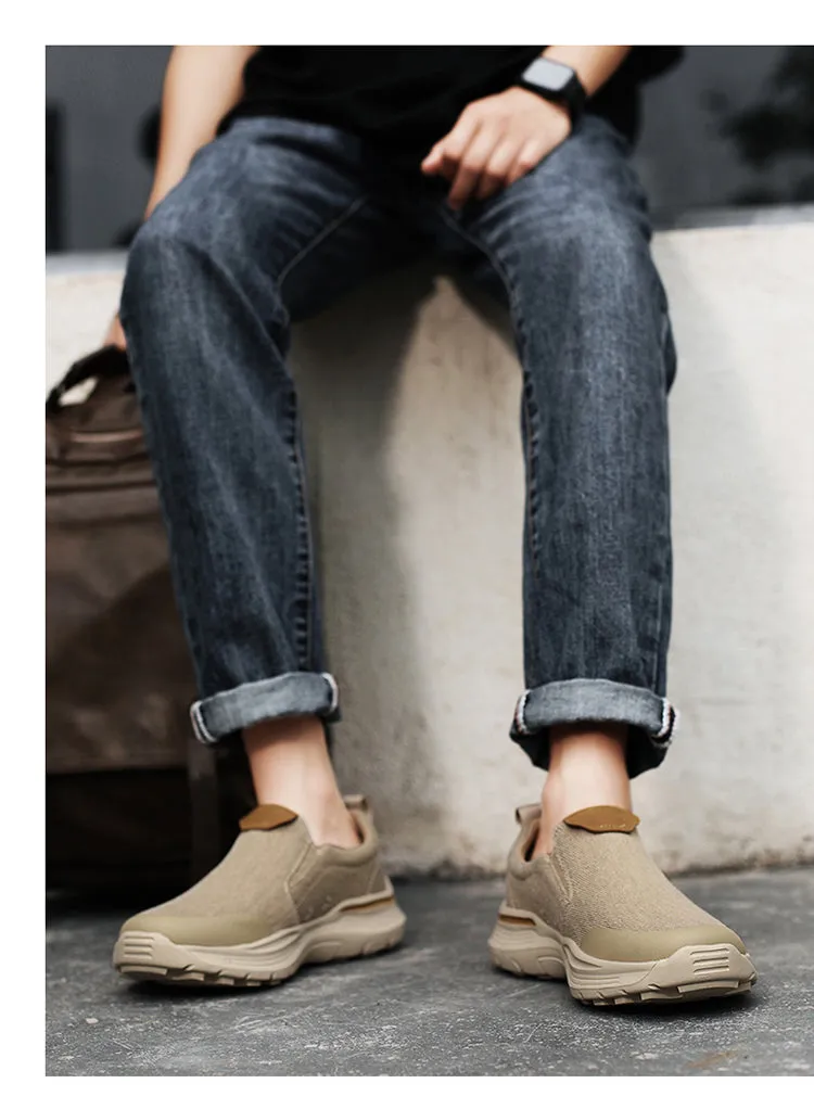 Men's casual canvas shoes Slip on loafers Lightweight  Comfortable Fashion Sneaker