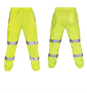 Mens Hi Vis Jogging Bottoms - Yellow