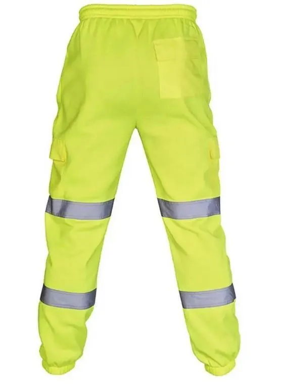 Mens Hi Vis Jogging Bottoms - Yellow