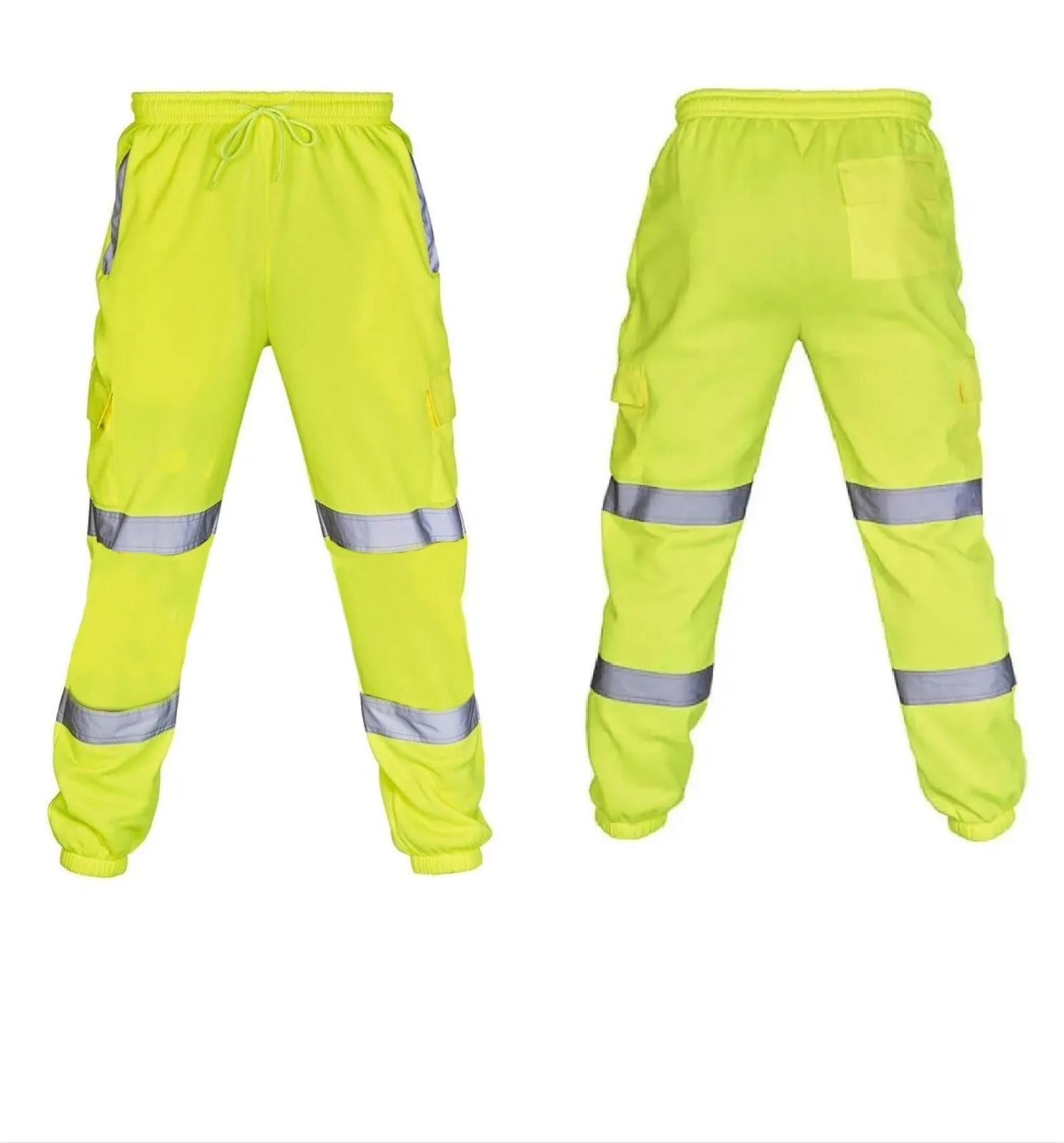 Mens Hi Vis Jogging Bottoms - Yellow