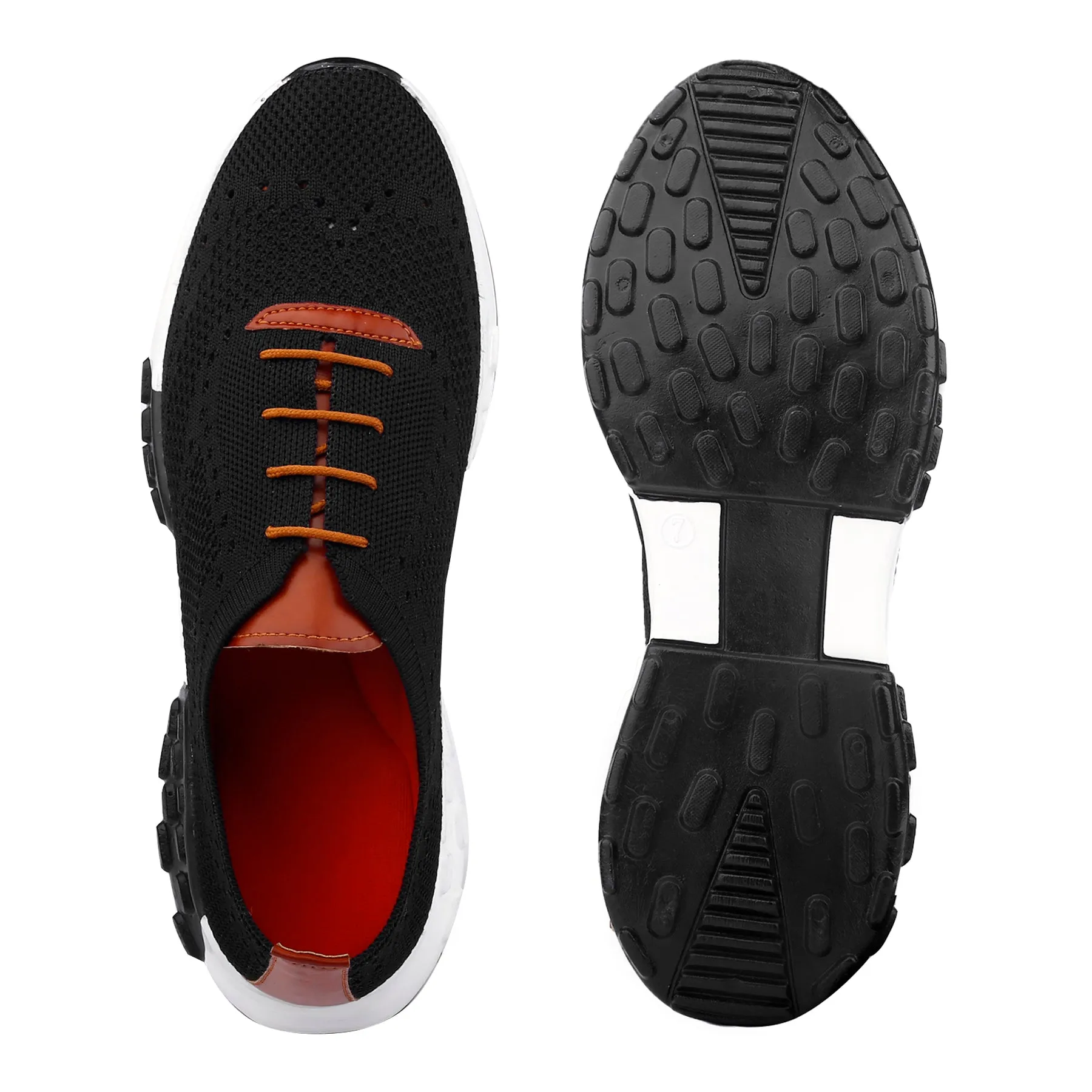 Men's Knitted Upper Casual Brogues Lace-Up Shoes