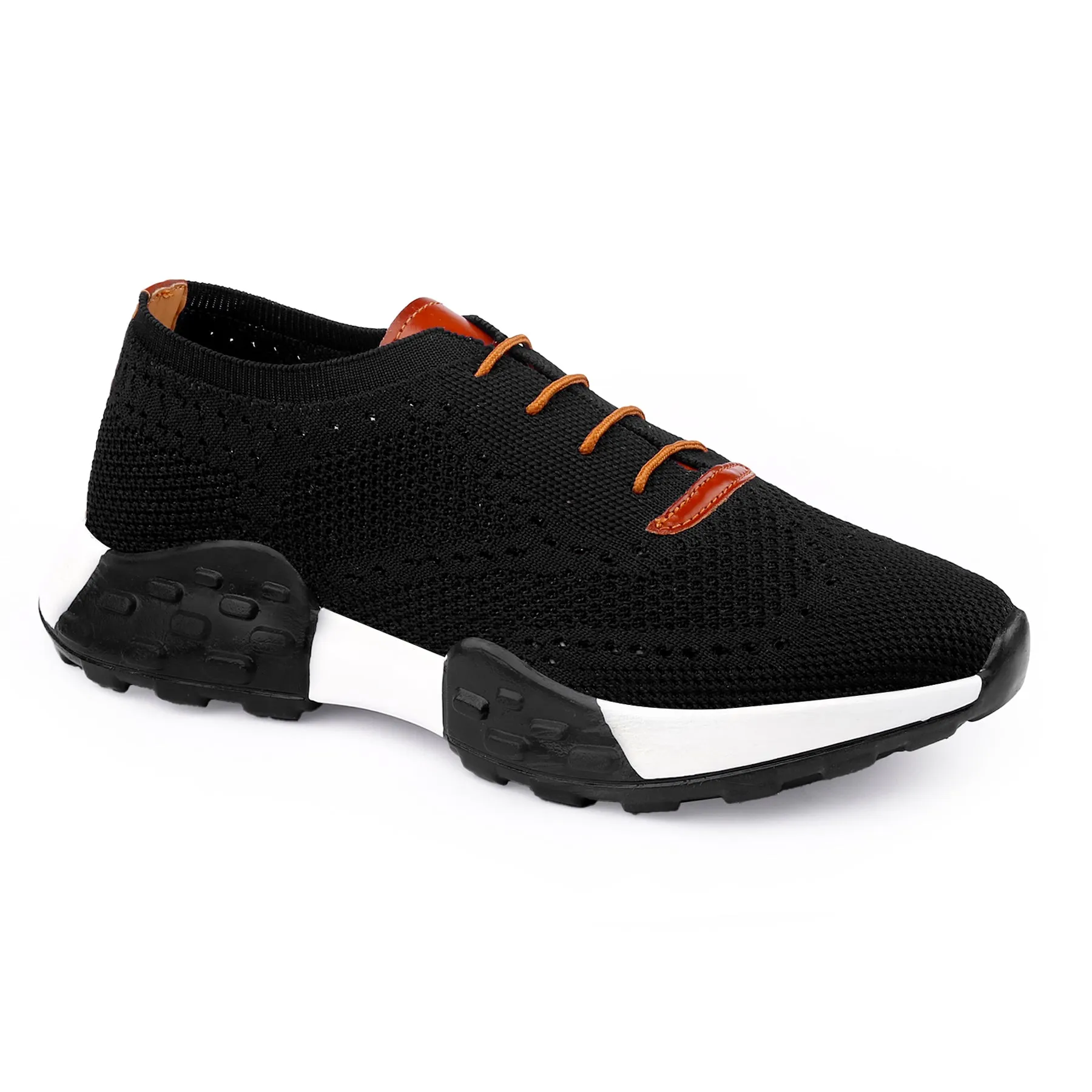 Men's Knitted Upper Casual Brogues Lace-Up Shoes