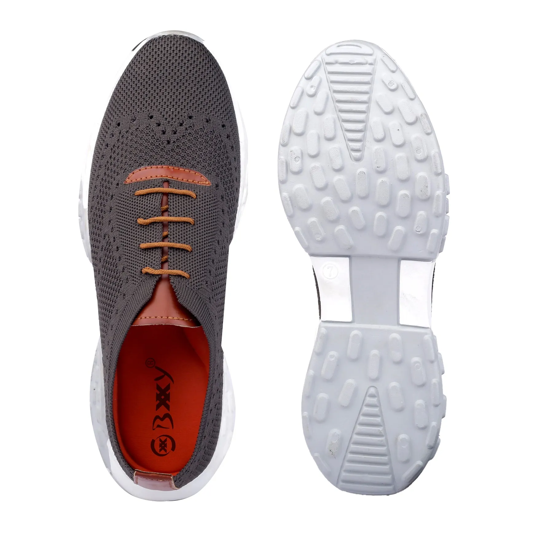 Men's Knitted Upper Casual Brogues Lace-Up Shoes